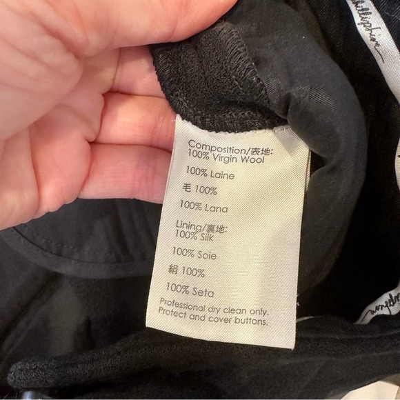 3.1 Phillips Pants Womens Lim Virgin Wool Silk Lined Tall Straight Leg Black 4 - Picture 11 of 11